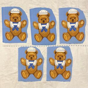 Vintage Hallmark Wamsutta Teddy Bear Appliqués Set of 5 Sailor Teddy Bears